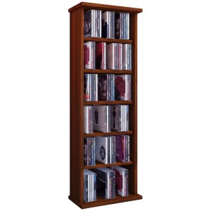 VCM, Holz CD DVD Stand Regal Schrank Aufbewahrung Standregal Ständer Vostan Holz CD DVD Stand Regal Schrank Aufbewahrung Standregal Ständer Vostan, VCM - CD Regal Holz | mit Platz für 150 CDs oder 65 DVDs 36-Videos Maße: H. 92 x B. 31 T. 18 cm elegantes DVD stehend Blu ray, One Size, Kern-Nussbaum