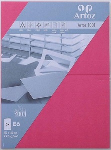 Artoz, ARTOZ Karten 1001 E6 107372264 220g. fuchsia 5 Blatt, ARTOZ Karten 1001 E6 107372264 220g. fuchsia 5 Blatt