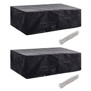 vidaXL, vidaXL Gartenmöbel-Abdeckungen 2 Stk. 8 Personen Poly Rattan 10 Ösen, vidaXL Gartenmöbel-Abdeckungen 2 Stk. 10 Ösen 300x140 cm