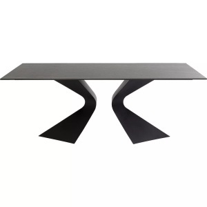 Kare Design, Tisch Gloria Outdoor Keramik schwarz 180x90, Tisch Gloria Outdoor Keramik schwarz 180x90