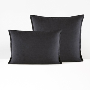 LA REDOUTE INTERIEURS, Kissen- und Nackenrollenbezug Linot aus vorgewaschenem Leinen Kissen- und Nackenrollenbezug Linot aus vorgewaschenem Leinen, La Redoute Intérieurs - Kissen- und Nackenrollenbezug Linot aus vorgewaschenem Leinen, 80X80CM, Schwarz