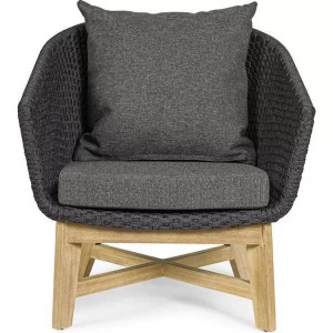 mutoni Garten Deluxe, Gartensessel Coachella mit Kissen anthrazit, Gartensessel Coachella mit Kissen anthrazit