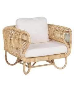 Beliani, Sessel Aus Rattan Boho Dolcedo Unisex ONE SIZE, Beliani - Garten Sessel aus Rattan Boho DOLCEDO, One Size, Nude
