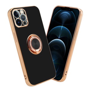 Cadorabo, Hülle für Apple iPhone 12 PRO MAX mit Ring - Schutzhülle, Cadorabo - Hülle für Apple iPhone 12 PRO MAX mit Ring Schutzhülle, Schwarz