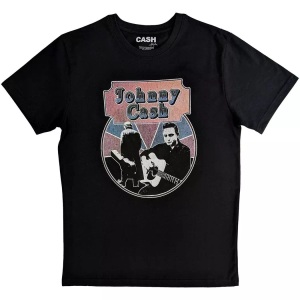 Johnny Cash, Walking Guitar & Front On Tshirt Damen Schwarz L