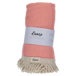 L'Anse, L'Anse - Badetuch Herringbone, One Size, Korall, L'Anse - Badetuch Herringbone, One Size, Korall