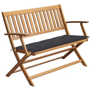 vidaXL, vidaXL Gartenbank mit Auflage 120 cm Massivholz Akazie