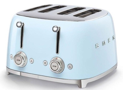 SMEG, SMEG 50's Retro Style 4 Scheiben Toaster pastellblau, SMEG 4-Schlitzer-Toaster TSF03PBEU Pastellblau