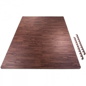 Gorilla sports, Gorilla Sports - Schutzmattenset 6 Matten + 12 Endstücke holzoptik dunkel, Gorilla Sports - Schutzmattenset (6 Matten + 12 Endstücke), One Size, Braun