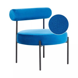 Beliani, Sessel aus Samtstoff Retro ALPHA Sessel aus Samtstoff Retro ALPHA, Beliani - Sessel aus Samtstoff Retro ALPHA, One Size, Dunkelblau