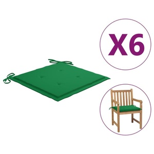 vidaXL, vidaXL Gartenstuhl-Sitzkissen 6 Stk. Grün 50x50x4 cm Stoff, vidaXL Gartenstuhl-Kissen 6 Stk. Grün 50x50x3 cm Oxford-Gewebe