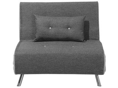 Beliani, Beliani Schlafsofa Polsterbezug dunkelgrau FARRIS, Beliani - Schlafsofa aus Polyester Retro FARRIS, One Size, Spacegrau