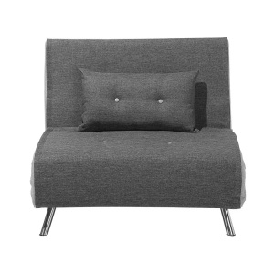 Beliani, Beliani Schlafsofa Polsterbezug dunkelgrau FARRIS, Beliani - Schlafsofa aus Polyester Retro FARRIS, One Size, Spacegrau