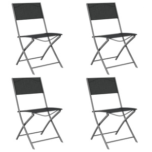 vidaXL, vidaXL Klappbare Gartenstühle 4 Stk. Schwarz Stahl und Textilene