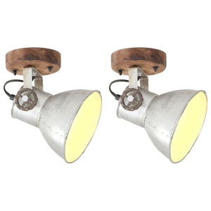 vidaXL, vidaXL Wand-/Deckenlampen Industriestil 2 Stk. Silbern 20x25 cm E27, vidaXL Wand-/Deckenlampen Industriestil 2 Stk. Silbern 20x25 cm E27