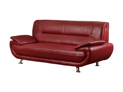 Vente-unique, Sofa 3-Sitzer - Kunstleder - Rot - NIGEL Sofa 3-Sitzer - Kunstleder - Rot - NIGEL, Vente-unique - Sofa 3-Sitzer - Kunstleder - Rot - NIGEL, One Size