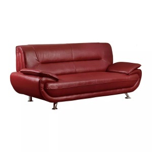 Vente-unique, Sofa 3-Sitzer - Kunstleder - Rot - NIGEL Sofa 3-Sitzer - Kunstleder - Rot - NIGEL, Vente-unique - Sofa 3-Sitzer - Kunstleder - Rot - NIGEL, One Size