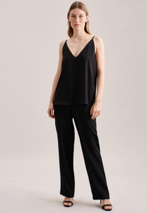 Top Uni Ohne Arm V-neck Damen Schwarz 42
