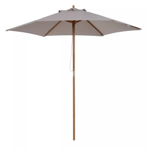 Northio, Northio - Sonnenschirm Gartenschirm Mit 3-Stufigem Sonnenschutz, Bambus & 180/? Polyester, Grau, Ø2,5 X 2,3 M, 86cm