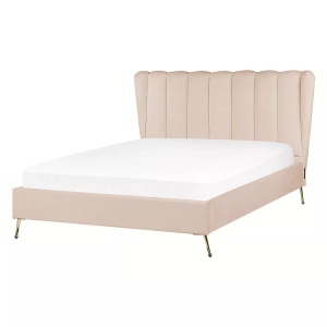 Beliani, Bett mit Lattenrost aus Samtstoff Modern MIRIBEL Bett mit Lattenrost aus Samtstoff Modern MIRIBEL
