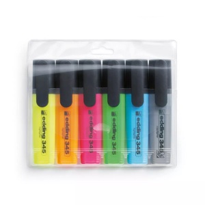 edding, EDDING Textmarker 345 345-E6 6 Farben ass., Edding 345, Textmarker, 345-E6, (6 Farben assortiert)