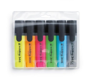 edding, EDDING Textmarker 345 345-E6 6 Farben ass., Edding 345, Textmarker, 345-E6, (6 Farben assortiert)