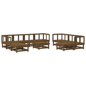 vidaXL, vidaXL 11-tlg. Garten-Lounge-Set Honigbraun Massivholz Kiefer, 