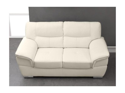 Vente-unique, Ledersofa 2Sitzer Elfenbein THIBAULT Ledersofa 2Sitzer Elfenbein THIBAULT