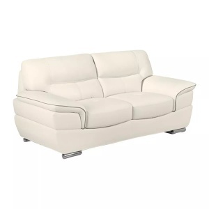 Vente-unique, Ledersofa 2Sitzer Elfenbein THIBAULT Ledersofa 2Sitzer Elfenbein THIBAULT