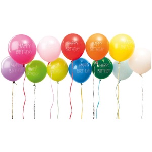 undefined, Ballons Happy Birthday bedruckt, Rico Design Luftballon Happy Birthday Ø 30 cm, 12 Stück, Mehrfarbig