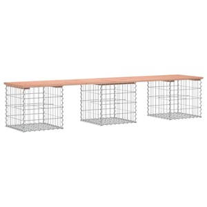 vidaXL, vidaXL Gartenbank aus Gabionen 203x44x42 cm Massivholz Douglasie