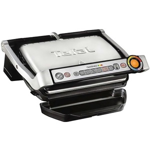 Tefal, Tefal Gc712D Optigrill+ - Kontaktgrill (Schwarz/gebürsteter Edelstahl), Tefal GC712D Optigrill+ Kontaktgrill
