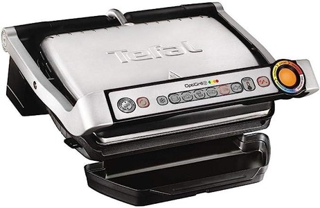 Tefal, Tefal Gc712D Optigrill+ - Kontaktgrill (Schwarz/gebürsteter Edelstahl), Tefal GC712D Optigrill+ Kontaktgrill