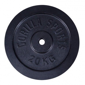Gorilla sports, Hantelscheibe Guss Unisex Schwarz 20kg, Gorilla Sports - Hantelscheibe Guss, One Size, Schwarz