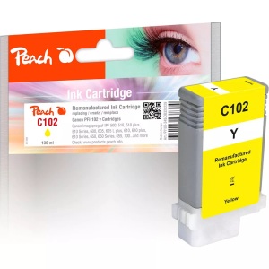 Peach, Peach XL-Tintenpatrone gelb kompatibel zu Canon PFI-102Y, Peach Tinte Canon PFI-102 Yellow