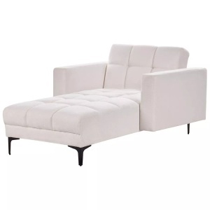 Beliani, Beliani - Chaiselongue aus Polyester Minimalistisch ALNES, One Size, Schneeweiss, Beliani - Chaiselongue aus Polyester Minimalistisch ALNES, One Size, Schneeweiss