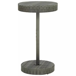 vidaXL, vidaXL Gartentisch Grau 60,5x106 cm Poly Rattan, vidaXL Gartentisch Grau 60,5x106 cm Poly Rattan