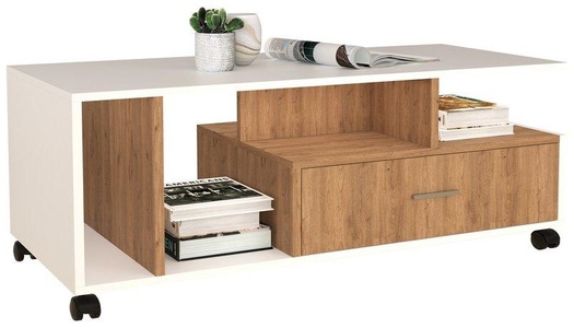 VCM, Holz Beistelltisch Silus Holz Beistelltisch Silus, MID.YOU Couchtisch in holzwerkstoff 112/50/42 cm , Silus , Eichefarben , 50x42 cm , melaminharzbeschichtet,Nachbildung , Stauraum, offenes Fach, einfacher Aufbau , 000657032902