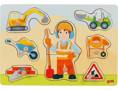 goki, goki Steckpuzzle Bauarbeiter, Goki 57406 - Steckpuzzle Bauarbeiter