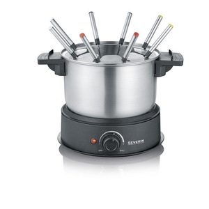 Severin, Severin 2470 Fondue 1500 W 8 Fonduegabeln Edelstahl (gebürstet), Schwarz, SEVERIN, Fondue und Raclette, Severin FO2470 Fondue und Raclette, Produkte & Wohnen
