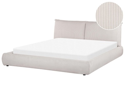 Beliani, Bett mit Lattenrost aus Cord Modern VINAY Bett mit Lattenrost aus Cord Modern VINAY