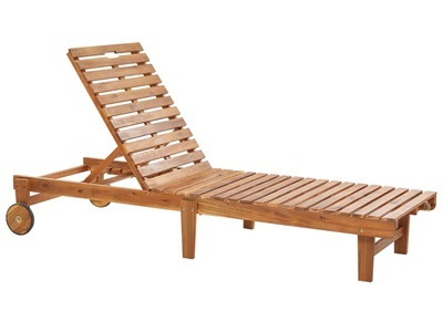 Beliani, Liege aus Akazienholz Klassisch PIETRALUNGA Liege aus Akazienholz Klassisch PIETRALUNGA, Beliani - Liege aus Akazienholz Klassisch PIETRALUNGA, One Size, Light Beige