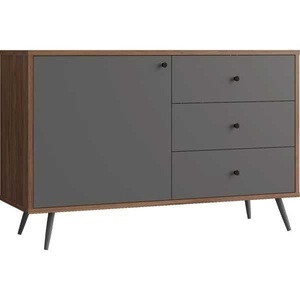 mutoni casual, Sideboard Walnuss 118x40x76 grau, Sideboard Walnuss 118x40x76 grau