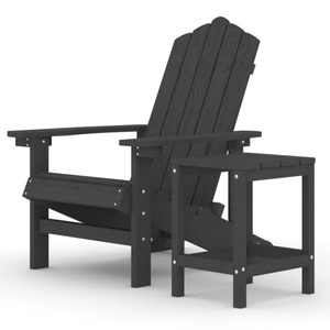 vidaXL, vidaXL Adirondack-Gartenstuhl mit Tisch HDPE Anthrazit