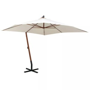 Diverse Hardware, Sonnenschirm Ampelschirm 300 x 300 cm Holzmast Weiss, vidaXL Ampelschirm 300x300 cm Holzmast Weiß