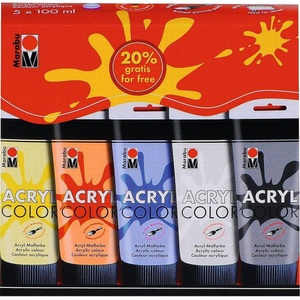 Marabu, MARABU Acryl Color, Marabu Acrylfarbe Acryl Color 100 ml 5 Tuben