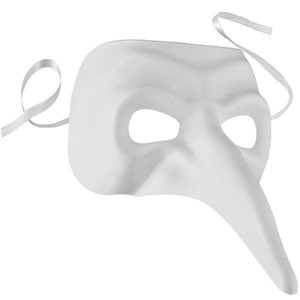 TecTake, Venezianische Maske mit langer Nase Silber, Tectake - Venezianische Maske mit langer Nase, One Size, Weiss