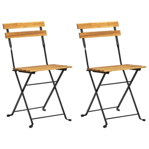 vidaXL, vidaXL Klappbare Gartenstühle 2 Stk. Stahl und Massivholz Akazie, vidaXL Klappbare Gartenstühle 2 Stk. Stahl und Massivholz Akazie