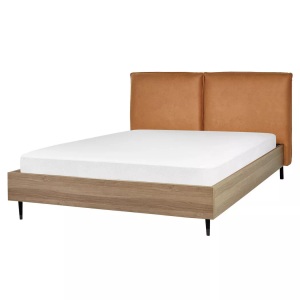 Beliani, Bett mit Lattenrost aus Kunstleder Modern LIMANTON Bett mit Lattenrost aus Kunstleder Modern LIMANTON, Beliani - Bett mit Lattenrost aus Kunstleder Klassisch LIMANTON, 160X200CM, Camel