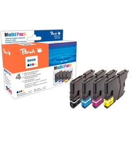 Peach, Peach Spar Pack Tintenpatronen kompatibel zu Brother LC-985, Peach B985 4 Druckerpatronen bk ersetzt Brother LC-985 für z.B. Brother DCPJ 125, Brother DCPJ 140 W, Brother DCPJ 315 W, Brother DCPJ 515 W